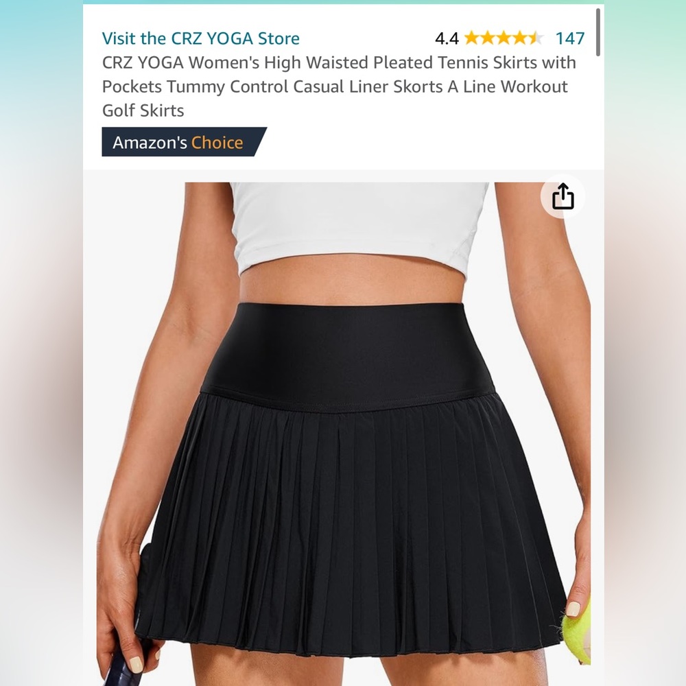 Adorbale black tennis skirt